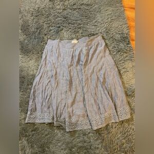 Studio West Chambray Blue Western Pull On Skirt Lace Hem Women’s Size XL